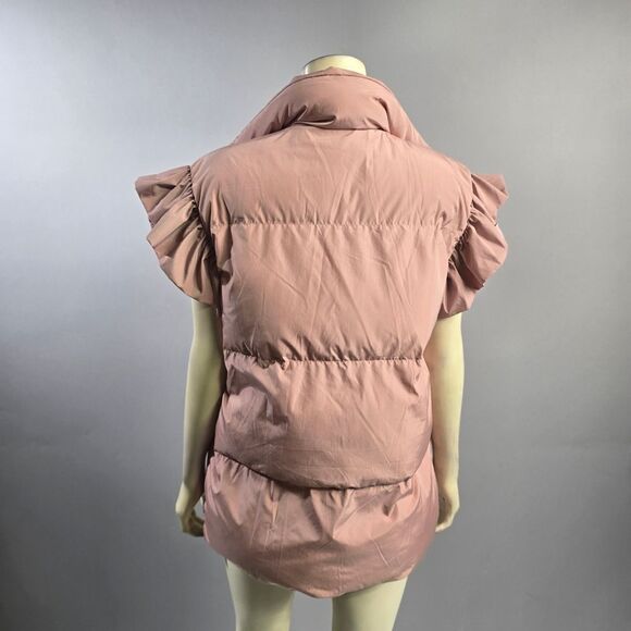 BUCKETLIST Smalk Pink Quilted Ruffle Vest R10 - Picture 3 of 4